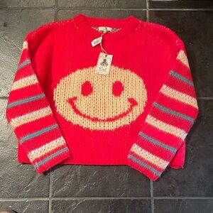 NWT Red Smiley Sweater
